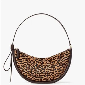 NWT NEW Kate Spade Smile Small Leather Shoulder Bag leopard calf hair cheetah